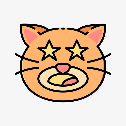 猫猫表情1线性颜色图标svg_新图网 https://ixintu.com 线性 表情 颜色