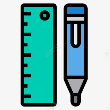 工具文具和办公室16线性颜色图标图标