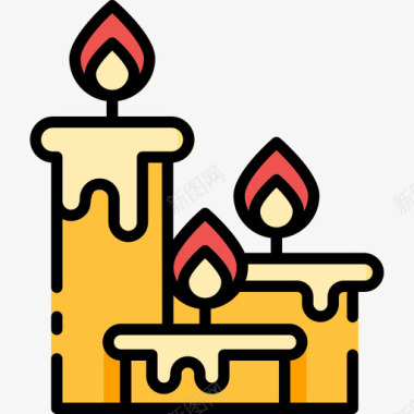 蜡烛39号疗法线性颜色图标图标