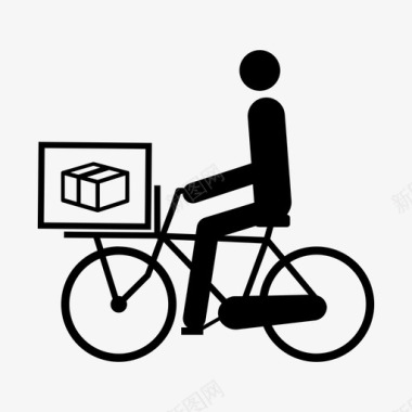 自行车递送包裹盒子邮件图标图标