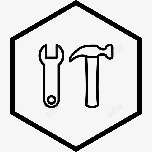 工具结构锤子图标svg_新图网 https://ixintu.com 工具 扳手 结构 锤子
