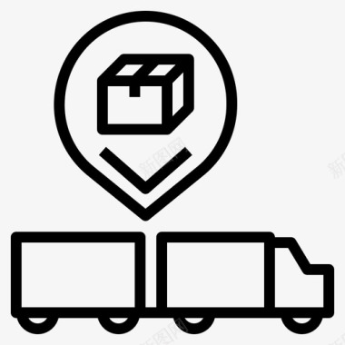 卡车送货差事包裹图标图标