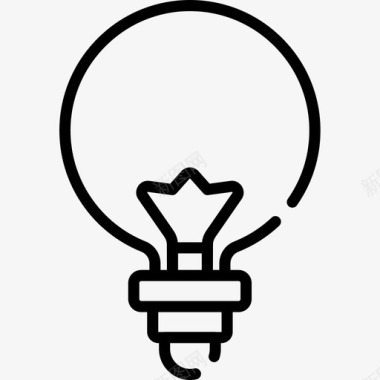 灯泡家用电器24线性图标图标