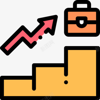 进步升职15线条颜色图标图标