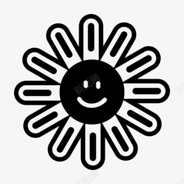 太阳微笑天气图标图标