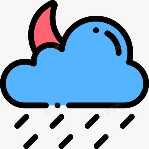 小雨216号天气线形颜色图标svg_新图网 https://ixintu.com 216号 天气 小雨 线形 颜色