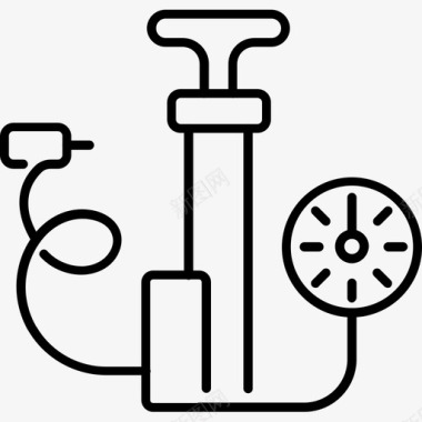 泵空气自行车图标图标