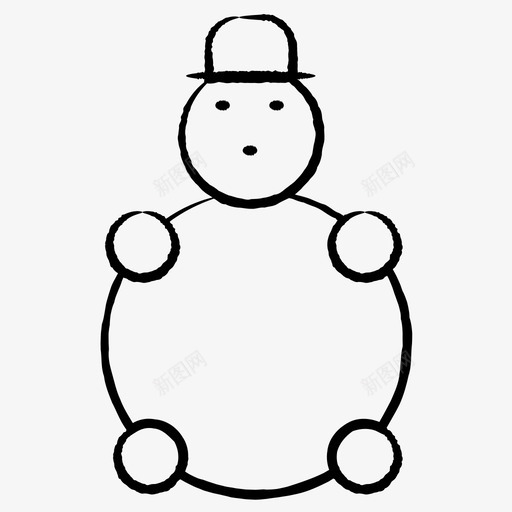 雪人圣诞节节日图标svg_新图网 https://ixintu.com 冬天 圣诞 圣诞节 涂鸦 节日 雪人