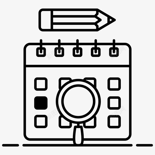 事件日历约会日期查找图标svg_新图网 https://ixintu.com 一组登机线矢量图标 事件日历 审核日 日期查找 查找日历 约会