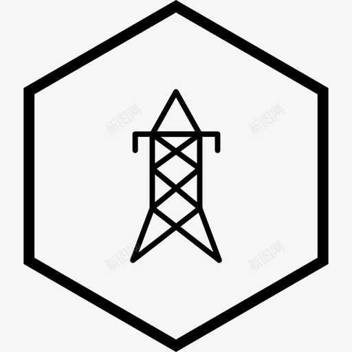 电塔电力建筑图标svg_新图网 https://ixintu.com 建筑 电力 电塔