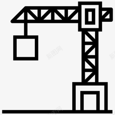 建筑起重机挖掘机工业起重机图标图标