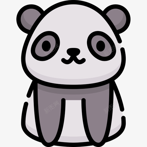 熊猫熊动物53线性颜色图标svg_新图网 https://ixintu.com 动物53 熊猫熊 线性颜色