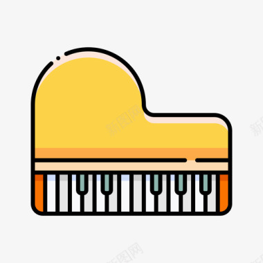 大钢琴32件乐器线性颜色图标图标