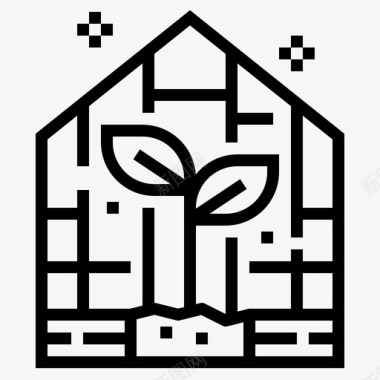 温室农场园艺图标图标