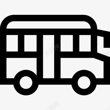 校车车辆和运输工具2直线图标图标
