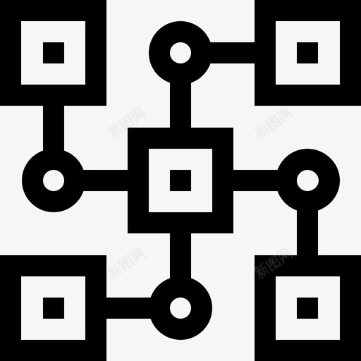 分布式区块链42线性图标svg_新图网 https://ixintu.com 分布式 区块 线性