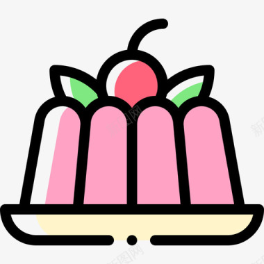 果冻甜点和糖果7颜色省略图标图标