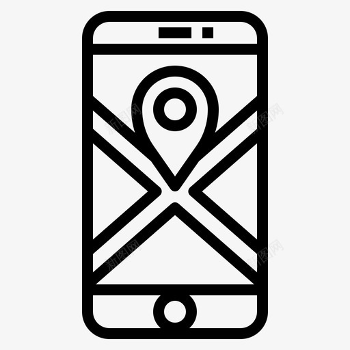 手机gps地图导航器图标svg_新图网 https://ixintu.com gps pin 地图 导航 手机 智能 路线 轮廓