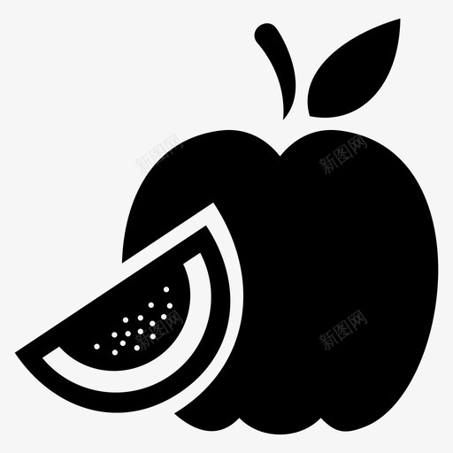 番石榴新鲜水果图标svg_新图网 https://ixintu.com 成熟 新鲜 有机 果汁 水果 番石榴