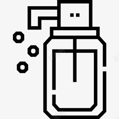 液体肥皂清洁86线性图标图标