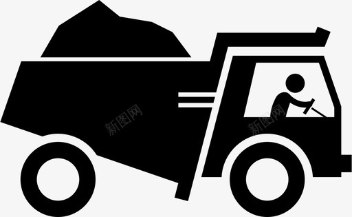自卸汽车建筑车辆脏的图标图标