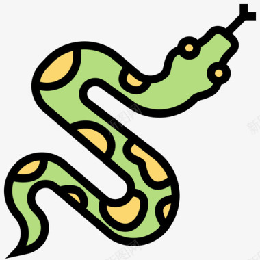 蛇宠物店74线性颜色图标图标