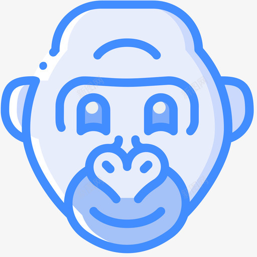 大猩猩动物园22蓝色图标svg_新图网 https://ixintu.com 动物园22 大猩猩 蓝色