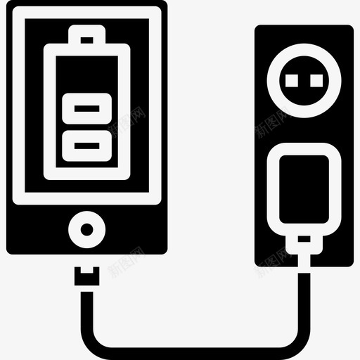 智能手机充电器能量43固态图标svg_新图网 https://ixintu.com 充电器 固态 手机 智能 能量