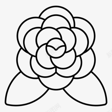 山茶花花玫瑰图标图标