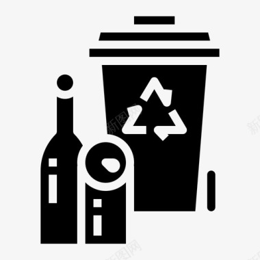 回收站罐头塑料图标图标
