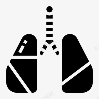 器官空气污染填充物图标图标