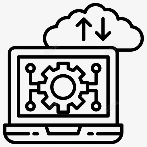 云存储备份和开发云开发图标svg_新图网 https://ixintu.com 向量 图标 备份 存储 工程 开发 技术 现代 电脑 笔记本 设置