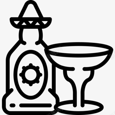 墨西哥龙舌兰酒15直线型图标图标