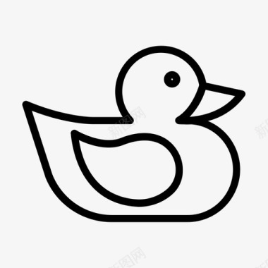 橡胶鸭婴儿淋浴27线性图标图标