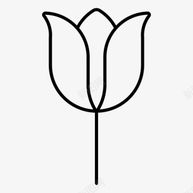 郁金香花绿图标图标