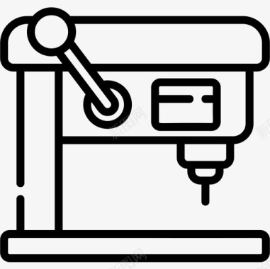 钻孔机制造29线性图标图标