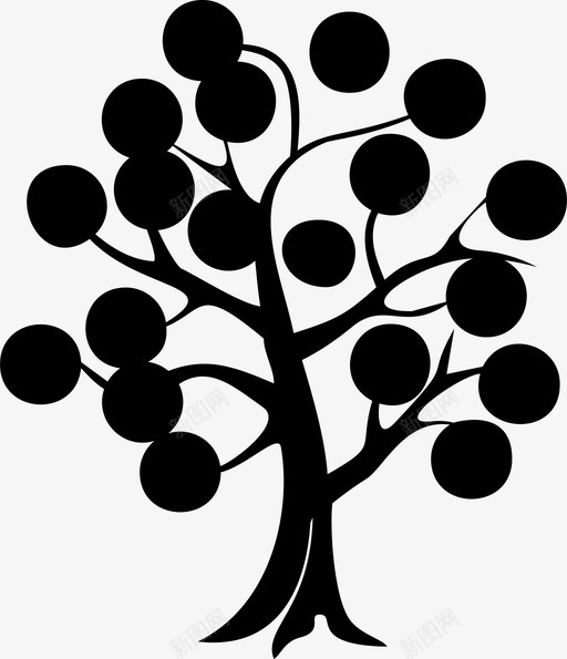 树抽象森林图标svg_新图网 https://ixintu.com 抽象 森林 花园 轮廓