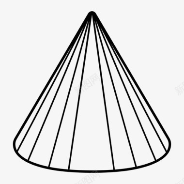 圆锥三维形状教育图标图标