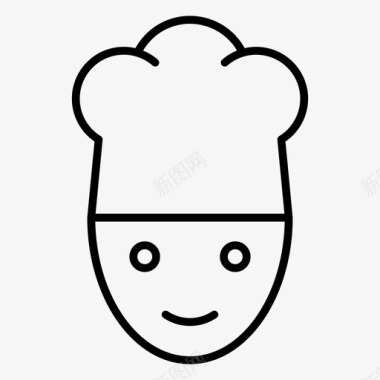 厨师面包师帽子图标图标