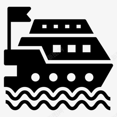游船游轮送货船图标图标