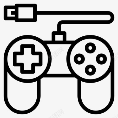 游戏控制器小工具17线性图标图标