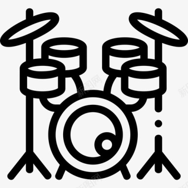 鼓组音乐90线性图标图标