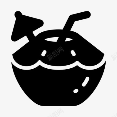 椰子饮料水果健康图标图标