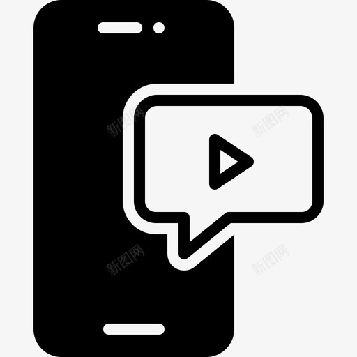 视频信息应用通信图标svg_新图网 https://ixintu.com 互联网 信息 多媒体 应用 视频 通信