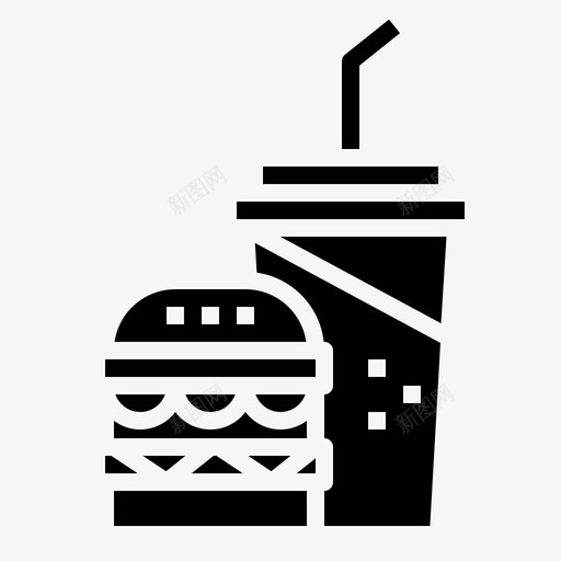 汉堡可乐饮料图标svg_新图网 https://ixintu.com 可乐 快餐 汉堡 街头 食品 饮料