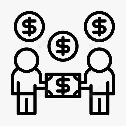 合伙人业务资金图标svg_新图网 https://ixintu.com 业务 业务和财务 合伙人 时间表 计划 资金