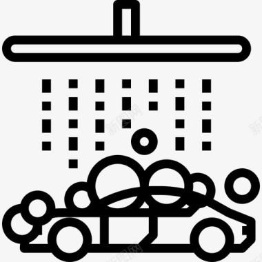 洗车汽车服务1直线图标图标