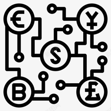 金融技术货币数字图标图标