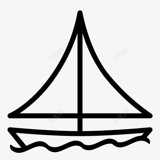船帆帆船图标svg_新图网 https://ixintu.com 帆船 水上 车辆 运输