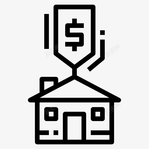 价格房子标签图标svg_新图网 https://ixintu.com 价格 图标 房地产 房子 标签